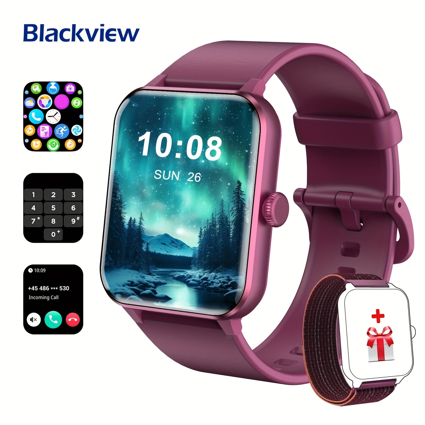 Montre Connectée Homme – Écran 4,7 cm, Appels (Répondre/Appeler), Tracker Fitness, 100+ Modes Sport, Suivi en Temps Réel, Podomètre – Compatible iPhone et Android, Cadeau Idéal