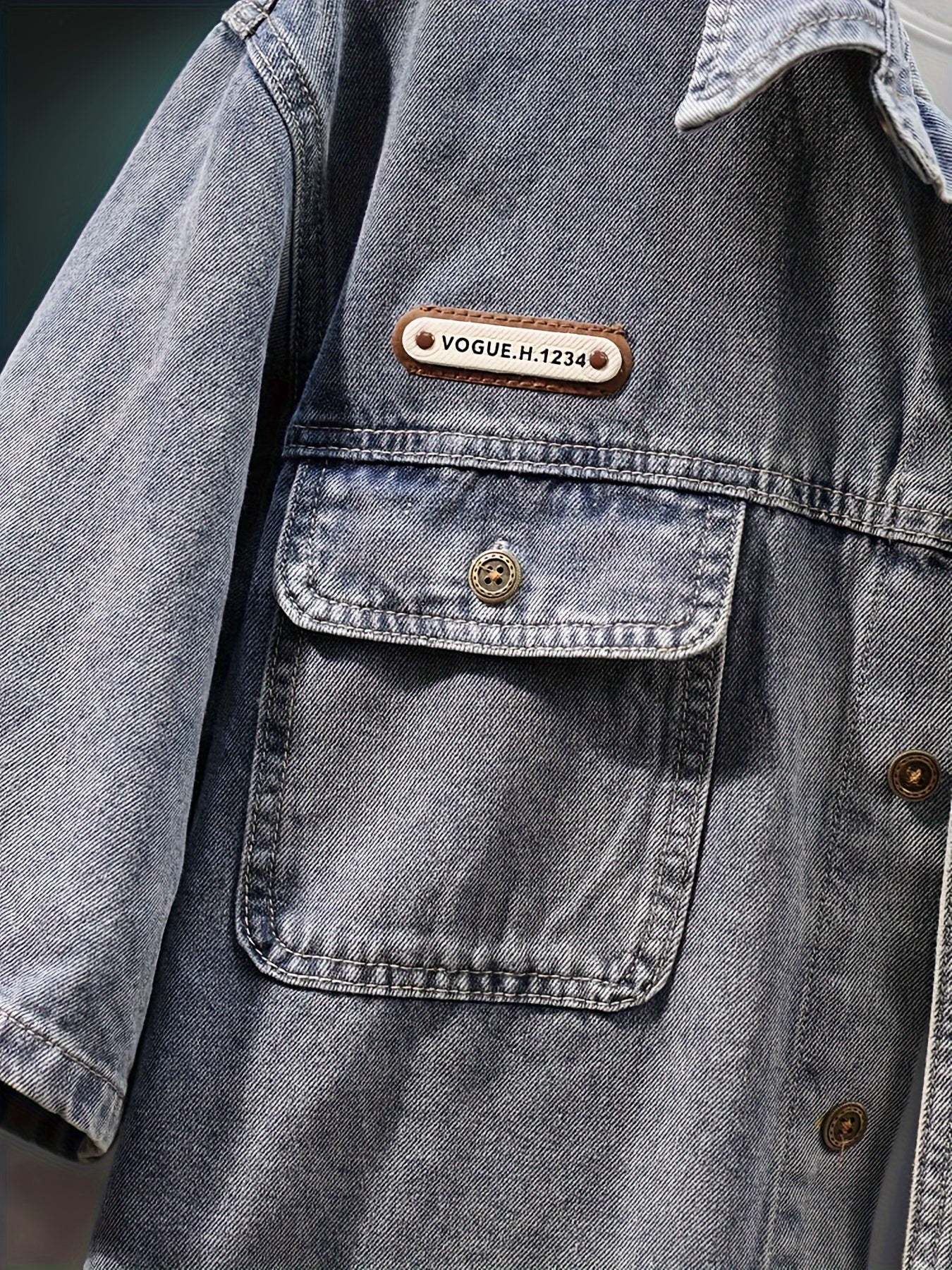 Retro Denim Short-Sleeve Shirt, Half-Sleeve Denim Top, Casual Summer Denim Wear.