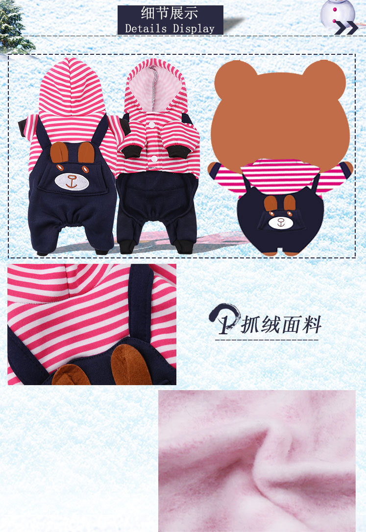 Warm Cartoon Pet Clothes for Dogs & Cats – Soft Cotton Jumpsuit