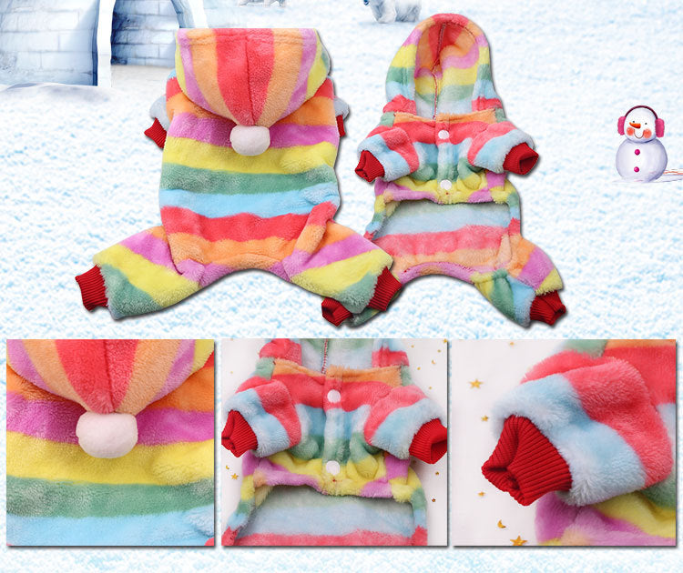 Warm Cartoon Pet Clothes for Dogs & Cats – Soft Cotton Jumpsuit