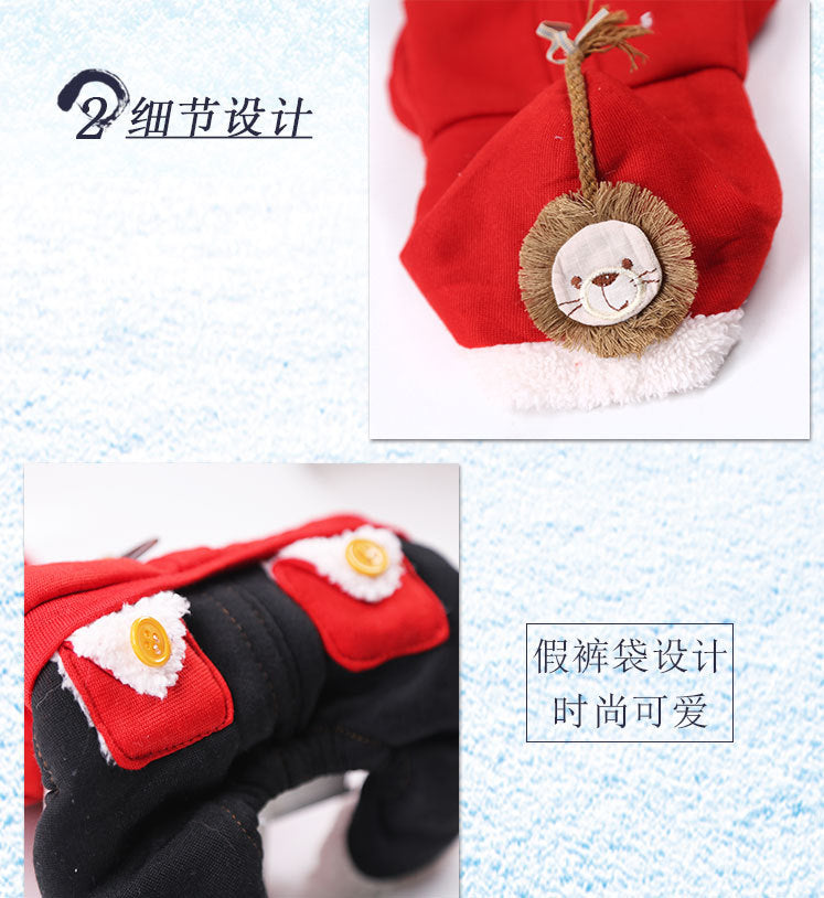 Warm Cartoon Pet Clothes for Dogs & Cats – Soft Cotton Jumpsuit