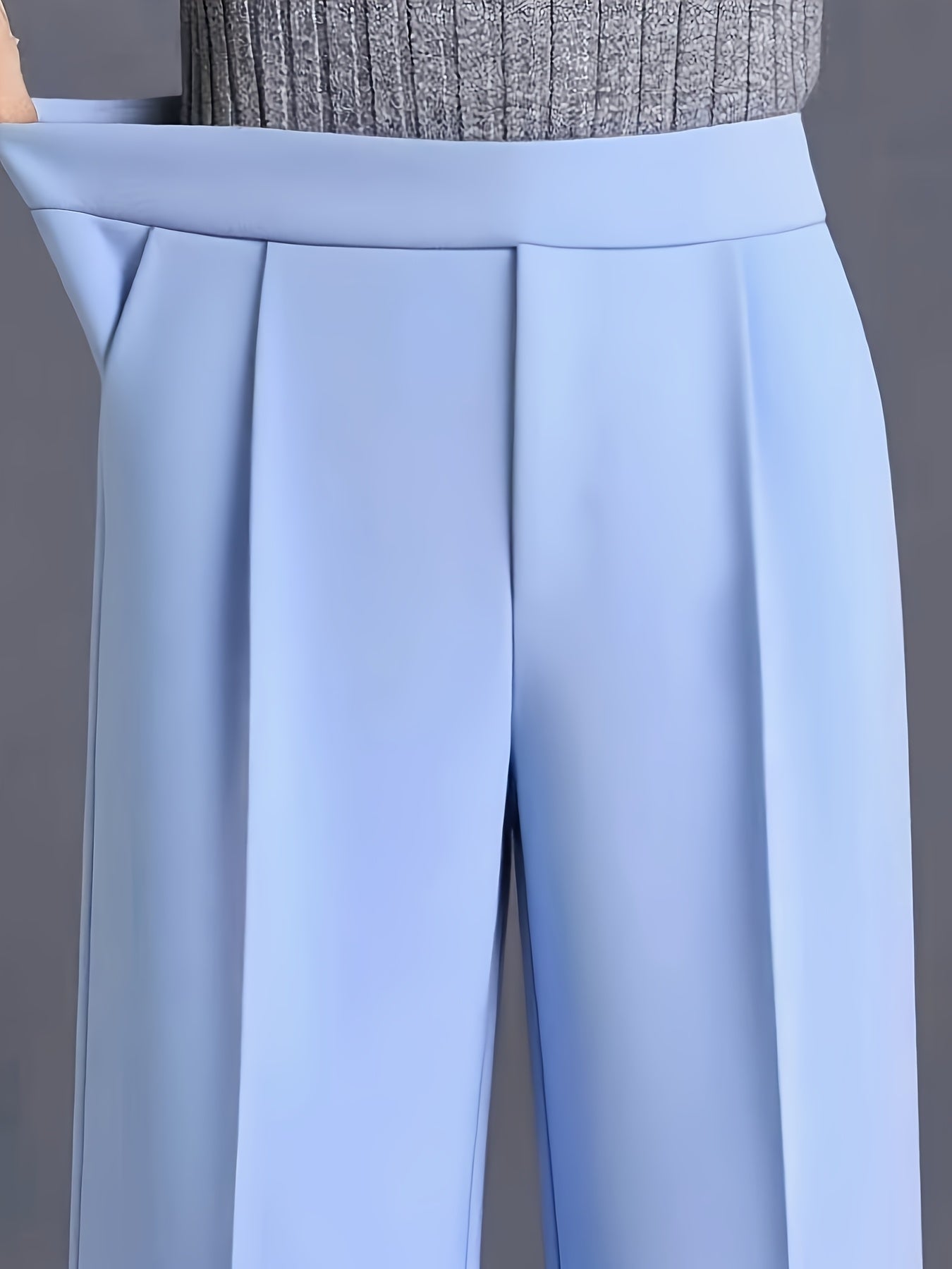 Pantalon Femme Taille Haute Oversize – Jambe Large avec Poches Obliques, Élégant et Décontracté, Tous Saisons