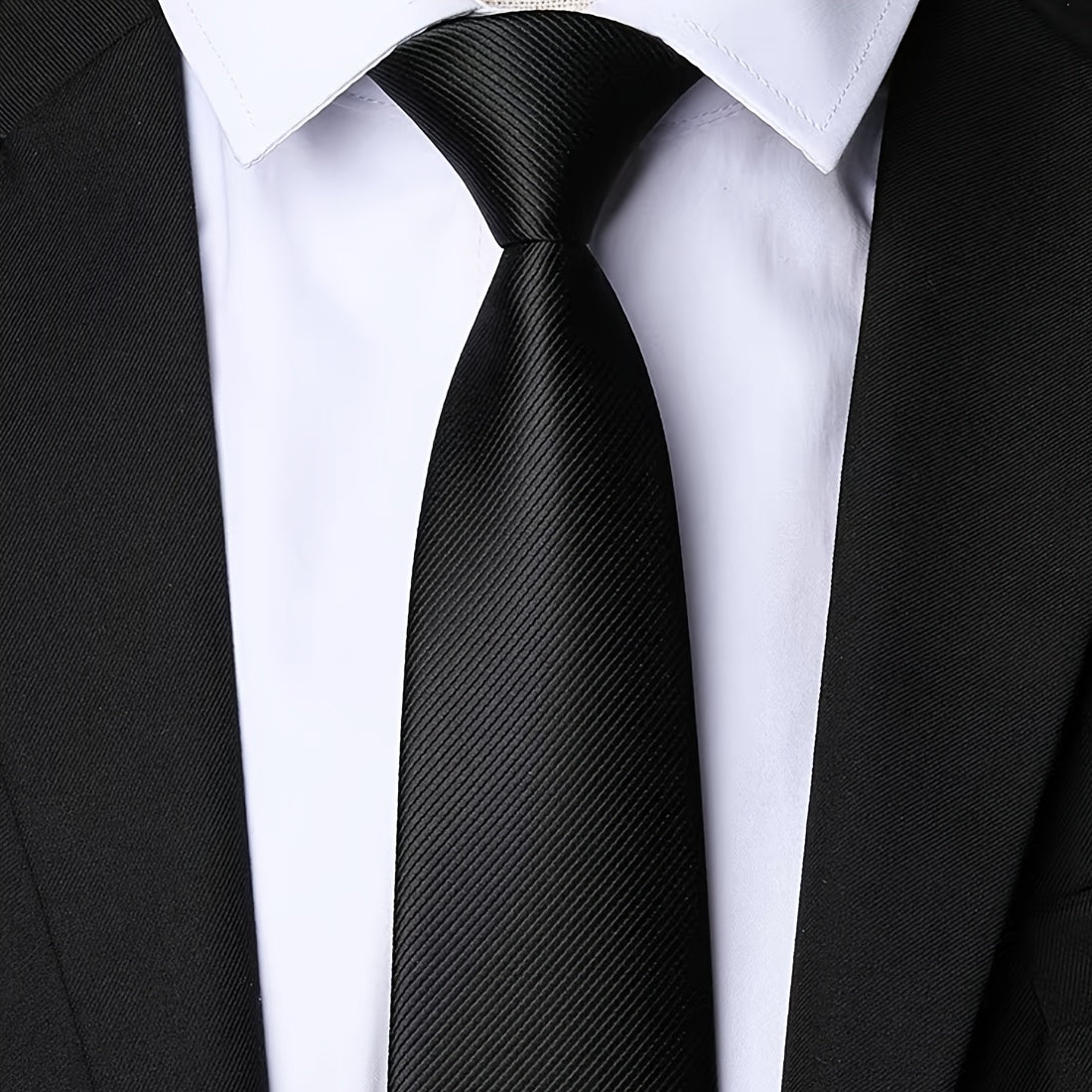 Lot de 3 Cravates Homme Rayées – Noir et Blanc, Élégantes pour Bureau et Mariage