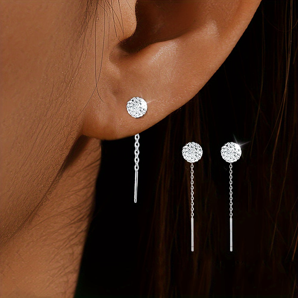 1 paire de boucles d’oreilles en argent sterling S925 avec accents en zircon cubique brillant design créole élégant et minimaliste parfait pour un usage quotidien vacances Saint-Valentin anniversaires et fête des mères idéal pour femmes bijou cadeau