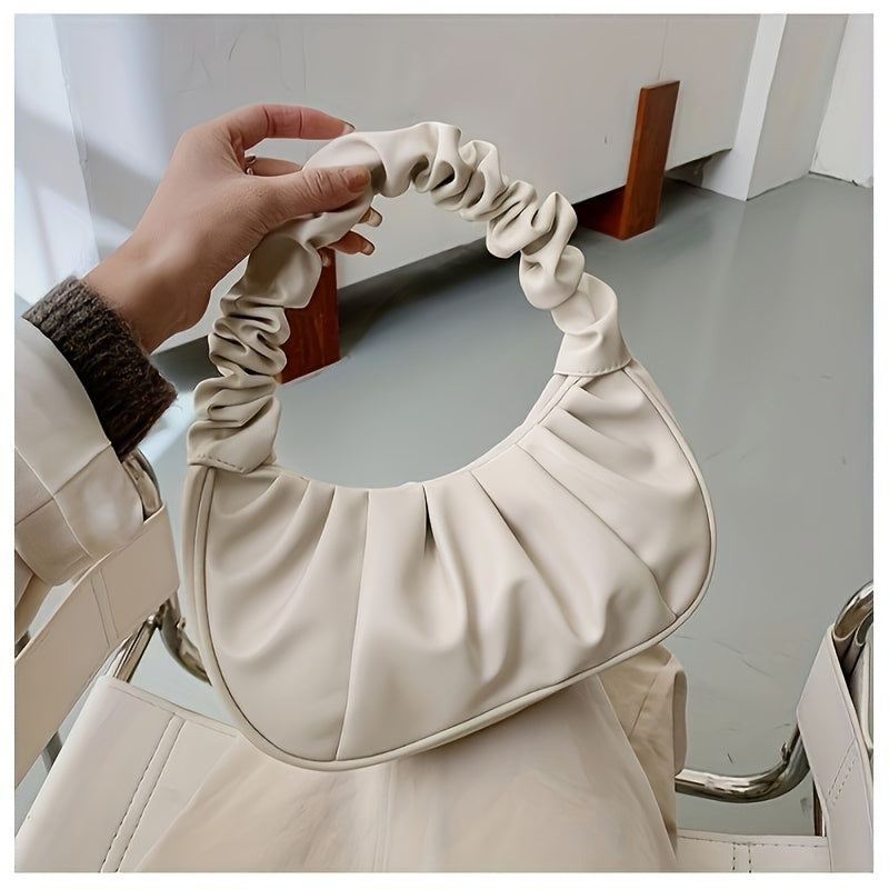 Sac à Main– Forme Nuage, Noir et Blanc, Fermeture À Pression, Polyvalent Toutes Saisons, Idéal Cadeau Fêtes et Anniversaires, Élégant et Durable, Cuir Synthétique