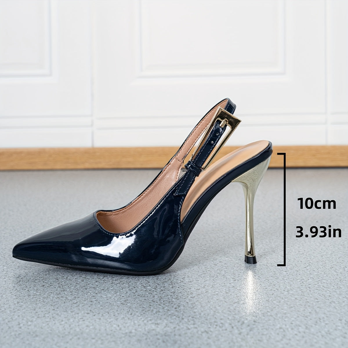 Sandales Femme à Talons Fins – Bride Boucle, Bout Pointu, Dos Ouvert, Chaussures Polyvalentes pour Bureau, Soirées et Événements