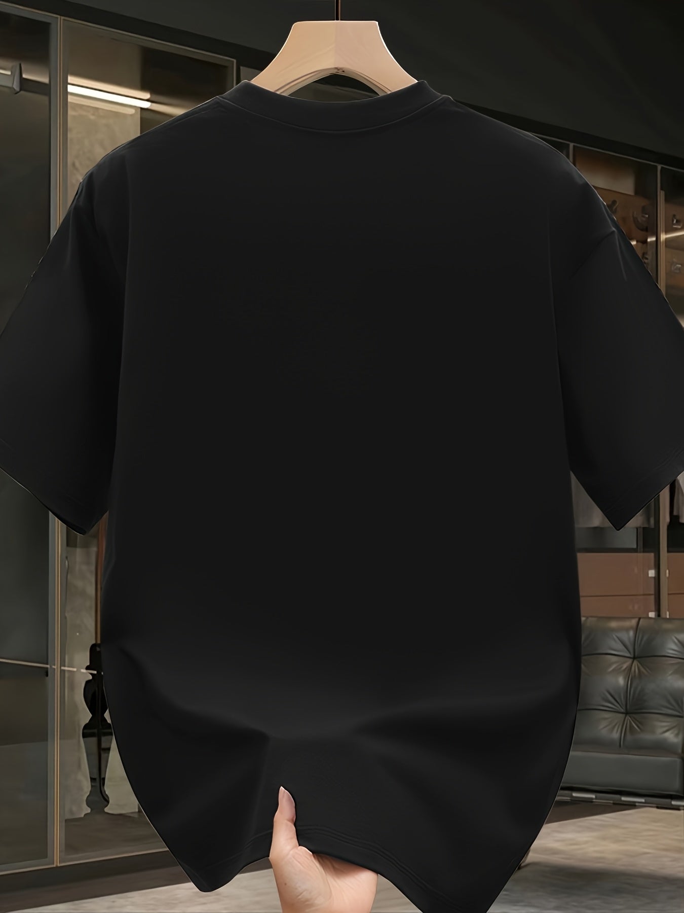 Men's Heavyweight 100% Cotton Oversized T-Shirt with Jazz Calf Graphic Print - White Summer Casual Round Neck Short Sleeve Tee, Large Size Breathable Fabric for Casual Attire & Jazz-Themed Events, Machine Washable Youthful St