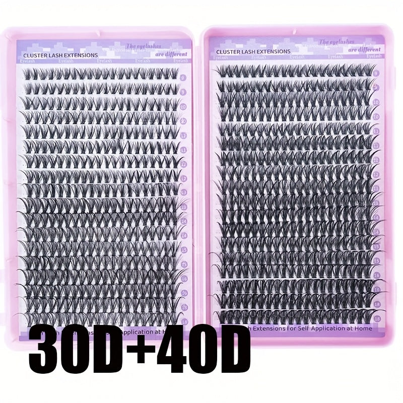 Kit DIY d’Extensions de Cils – Longueurs Mélangées 9-16 mm, Cils Individuels Effet Naturel en Différentes Densités (30D/40D/50D/60D/80D/100D), Débutant-Friendly et Réutilisables, D-Curl Wispy, Style Cat Eye et Fox, Parfait pour Soirées