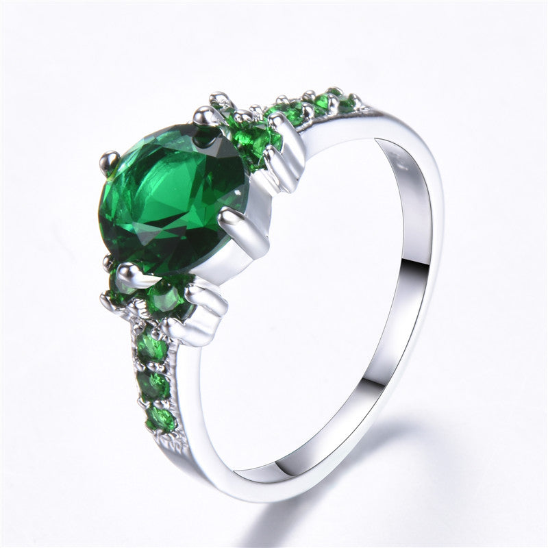 Women's 18k Gold Plated Promise Ring with Round Synthetic Zirconia - Elegant Multicolor (White/Pink/Blue) Wedding, Anniversary & Valentine's Gift, Year-Round Wearable for Birthdays, Engagements, Daily Use