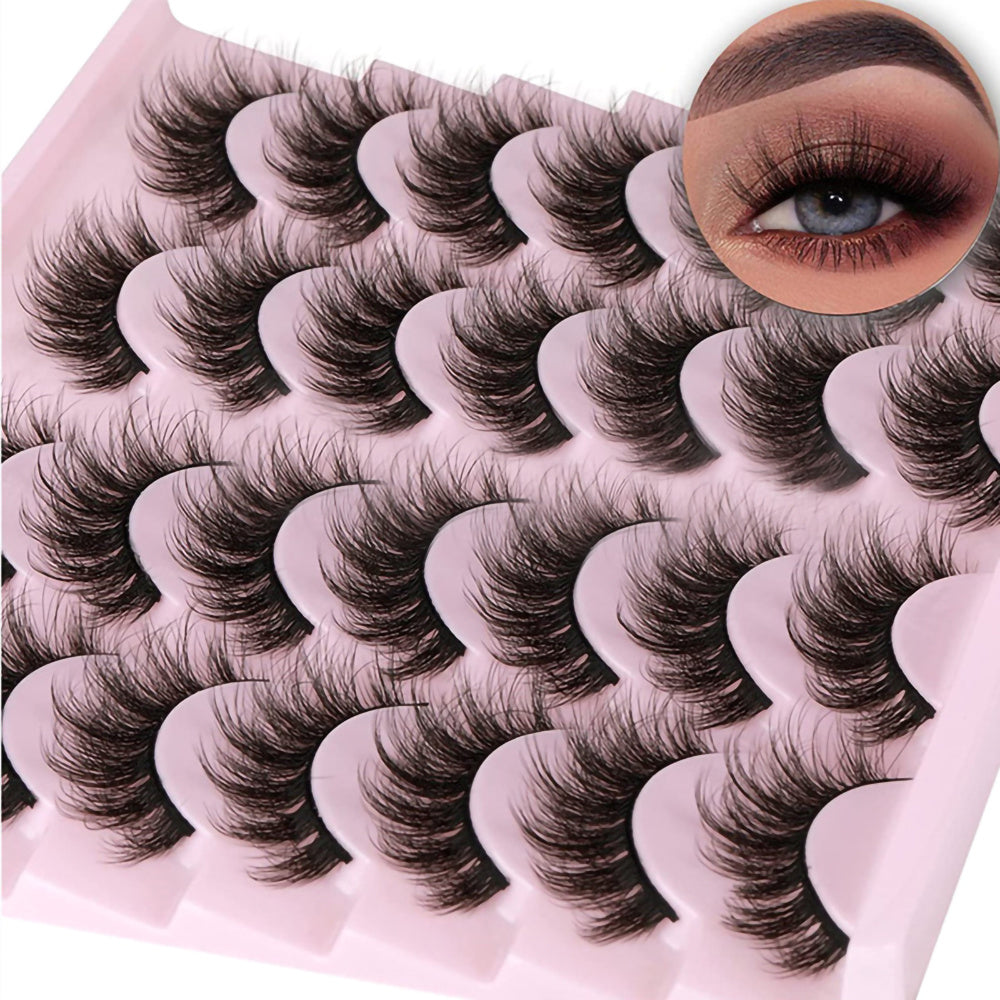 14 Paires de Cils Postiches Russe DD Curl – Effet 3D Fluffy, Épais, Sans Parfum, Longueurs Multiples 10-12 mm, Look Naturel pour Sublimer le Maquillage