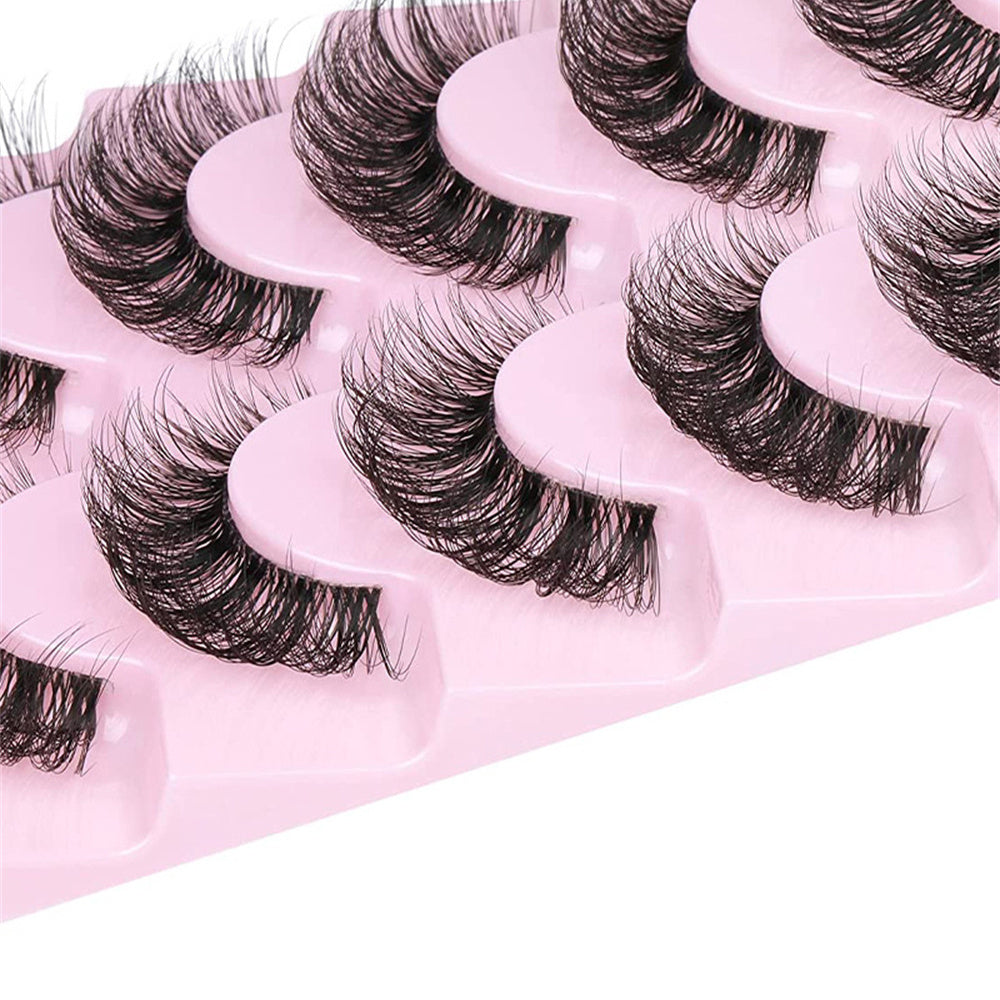 10 Paires de Cils Faux Mink 6D – Super Fluffy et Wispy, Effet Cat Eye, D Curl, 10-12 mm, Extensions de Cils Dramatiques pour Maquillage Audacieux, Accessoires Cils