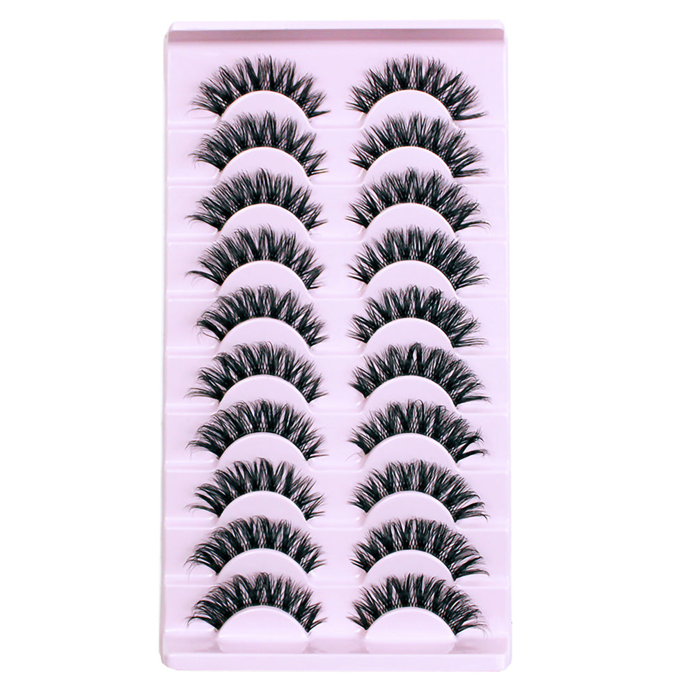10 Paires de Cils Faux Mink 6D – Super Fluffy et Wispy, Effet Cat Eye, D Curl, 10-12 mm, Extensions de Cils Dramatiques pour Maquillage Audacieux, Accessoires Cils