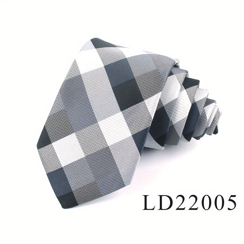 Cravate Homme – Motif Carreaux Classique, Polyester Résistant, Couleurs Vives