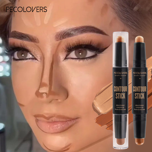 Stylo maquillage double embout – Highlight, contour, fond de teint et correcteur, waterproof