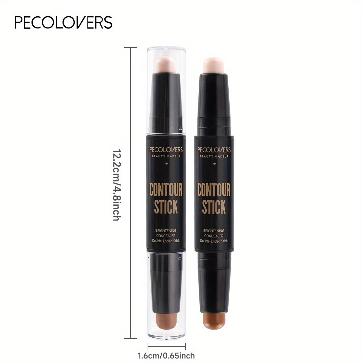 Stylo maquillage double embout – Highlight, contour, fond de teint et correcteur, waterproof