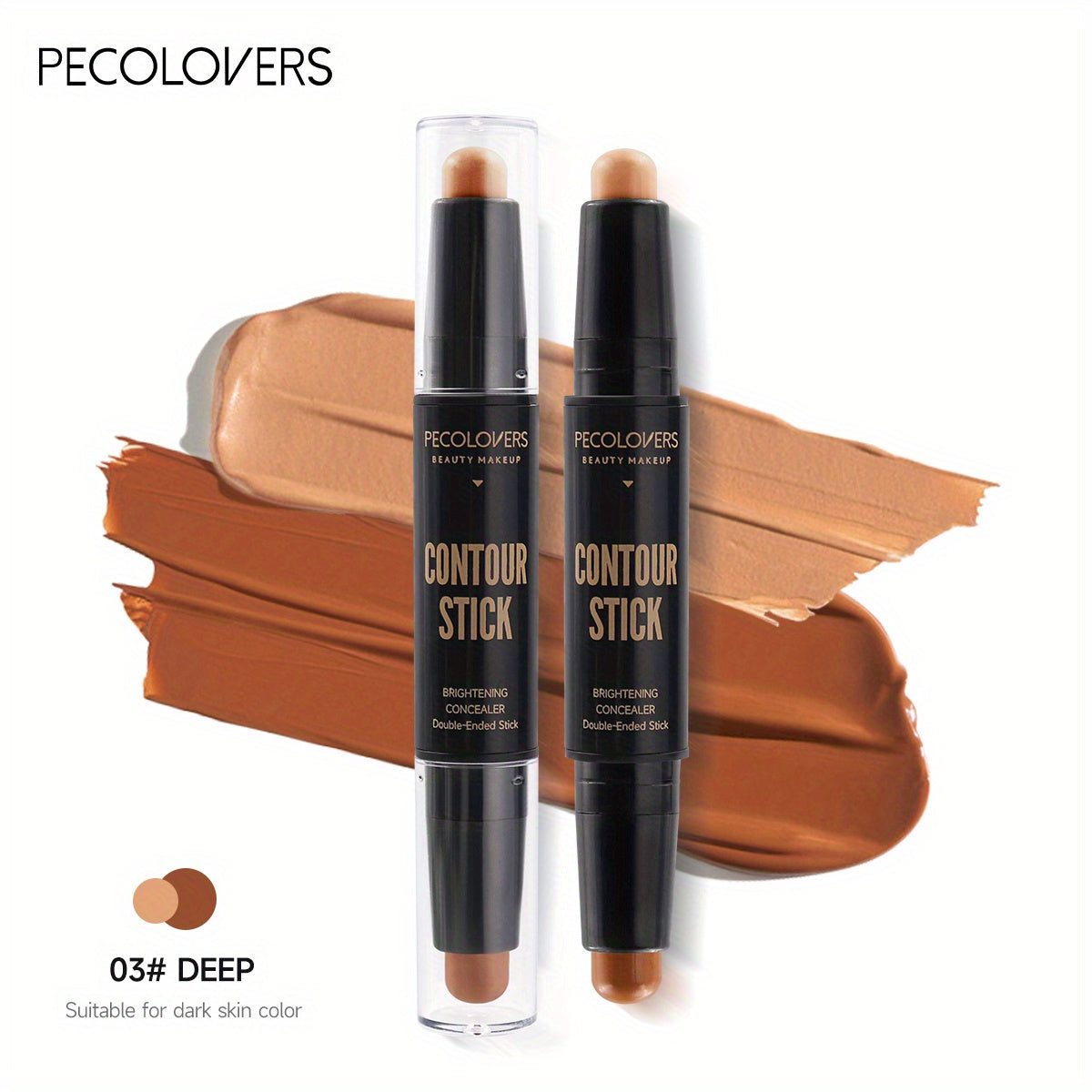 Stylo maquillage double embout – Highlight, contour, fond de teint et correcteur, waterproof