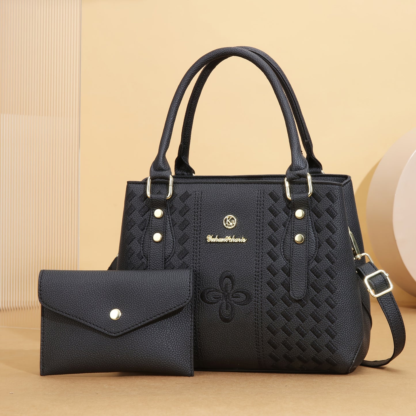 Set Multi-Pièces Femme – Sac Cabas Grande Capacité à Motif Lettres, Tendance et Élégant, Idéal pour Maman, Cadeau Décontracté pour Thanksgiving ou pour Petite Amie