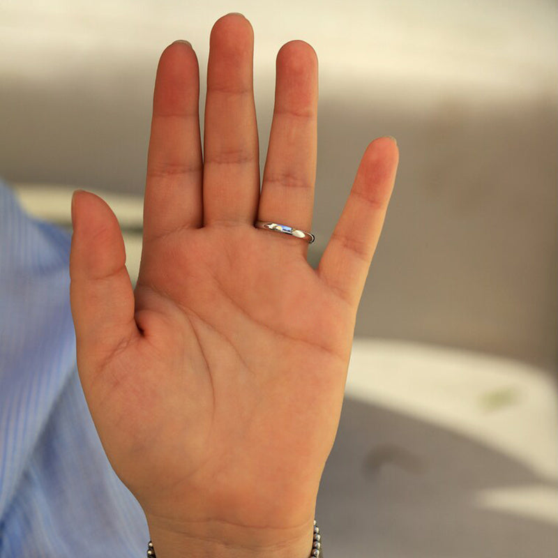 Simple Engagement Ring For Women, Golden Ring Finger Jewelry Gift Stainless Steel Ornament