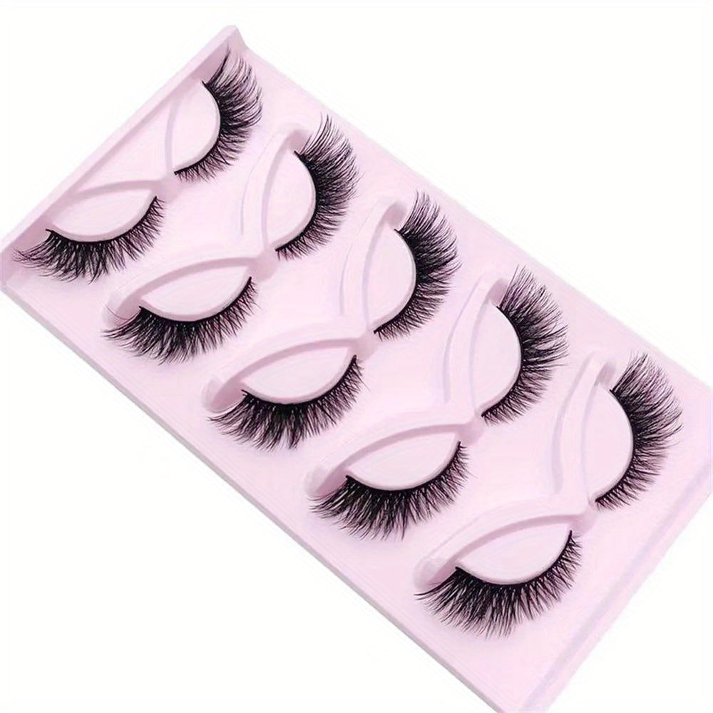 5 Paires de Cils Cat Eye – Cils Postiches Wispy et Fluffy, Extensions Faux Cils Style Cat Eye