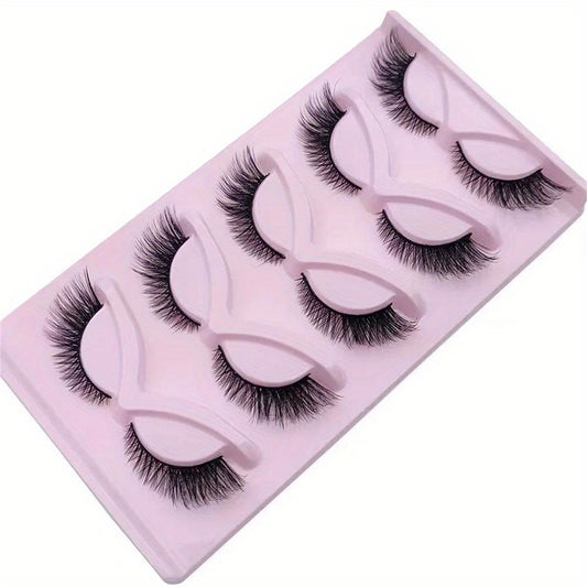 5 Paires de Cils Cat Eye – Cils Postiches Wispy et Fluffy, Extensions Faux Cils Style Cat Eye