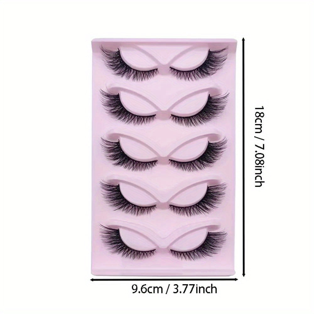 5 Paires de Cils Cat Eye – Cils Postiches Wispy et Fluffy, Extensions Faux Cils Style Cat Eye