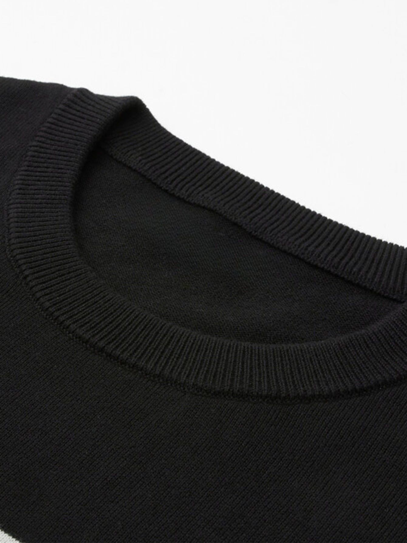 Men's Slim Fit Striped Knit Sweater - Navy Blue & Gray Horizontal Stripes, Medium Stretch Round Neck Pullover for Autumn Winter Casual Wear, Machine Washable