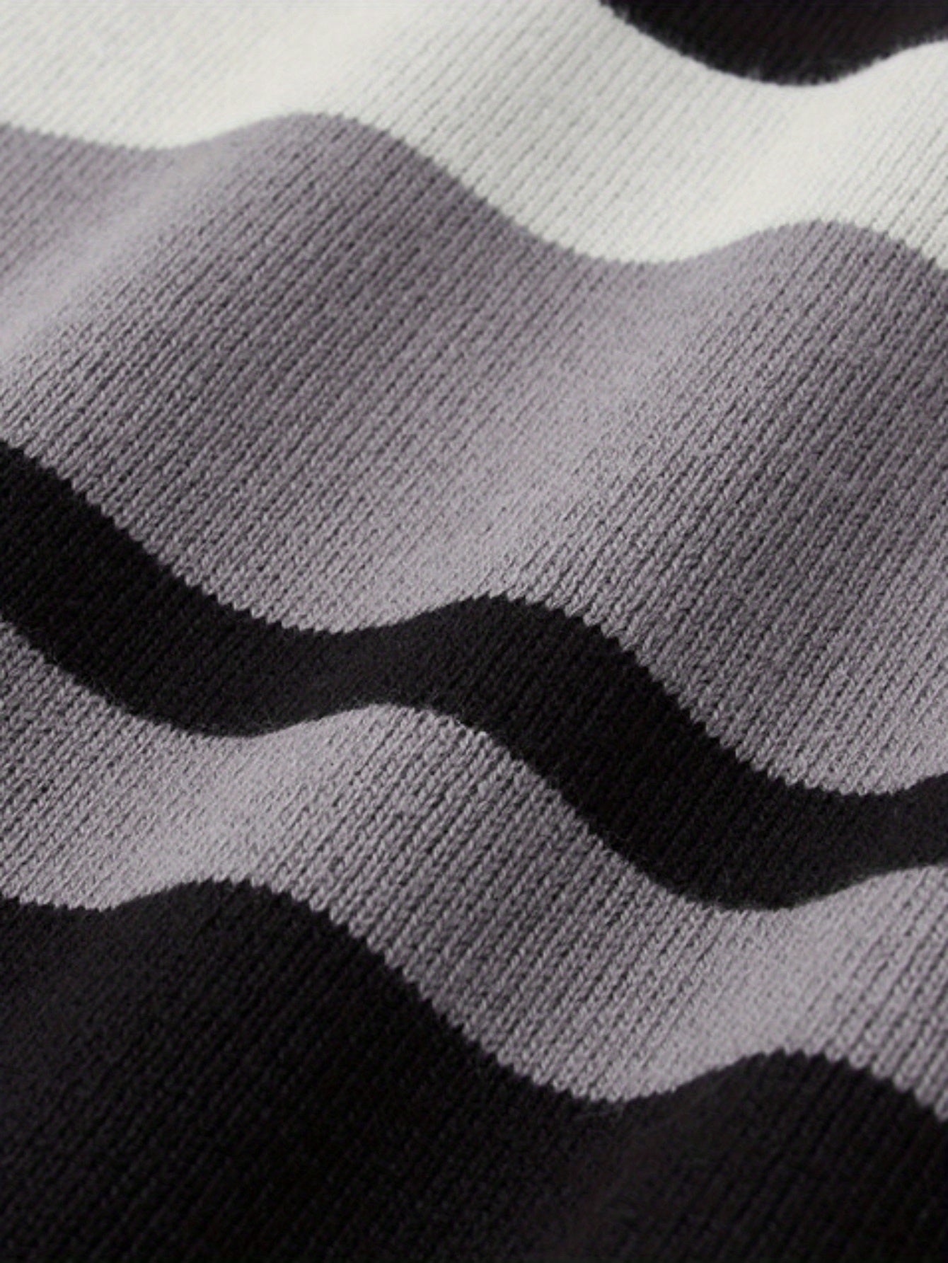 Men's Slim Fit Striped Knit Sweater - Navy Blue & Gray Horizontal Stripes, Medium Stretch Round Neck Pullover for Autumn Winter Casual Wear, Machine Washable