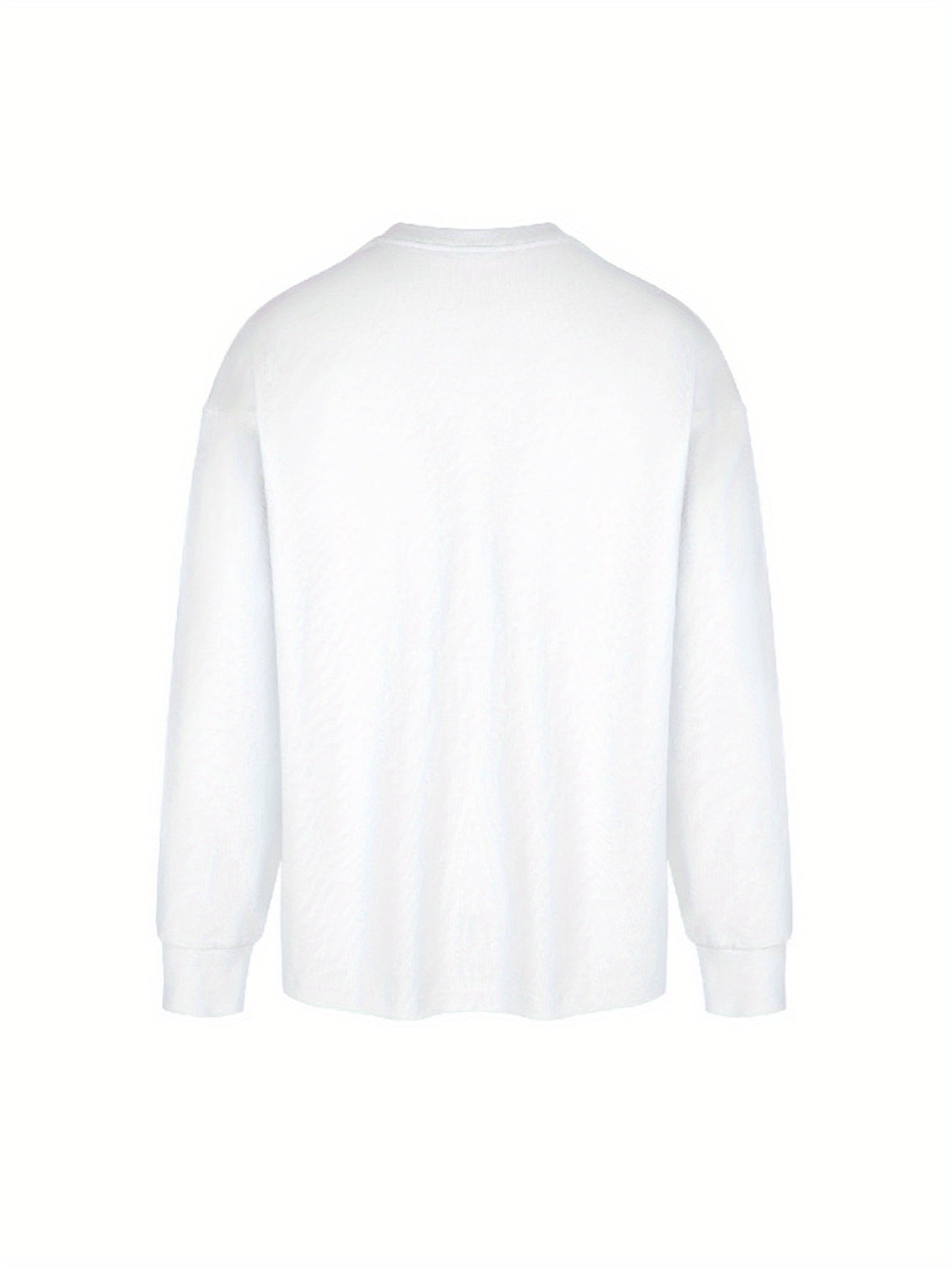 RESET Letter Print Tee Shirt, Tees for Men, Casual Long Sleeve T-shirt for Autumn and winter