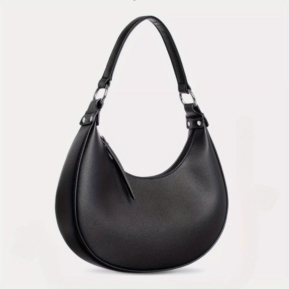 Sac Femme Synthétique Élégant – Noir/Blanc/Beige/Brun/Gris/Bleu/Rouge, Bandoulière Ajustable, Fermeture Zippée