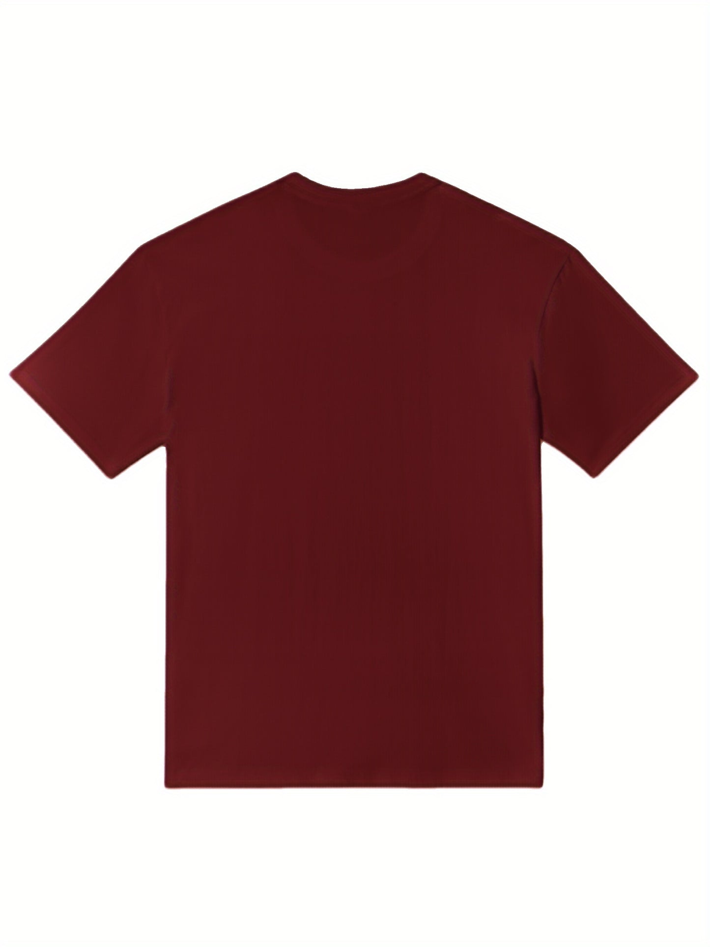 Men's Heavyweight 100% Cotton T-Shirt with Watch & "No Time to Break" Luxury Watch Design - Deep Red Casual Round Neck Short Sleeve Tee for Everyday & Formal Wear, All-Season Comfort, Machine Washable, Ideal for Watch Lovers