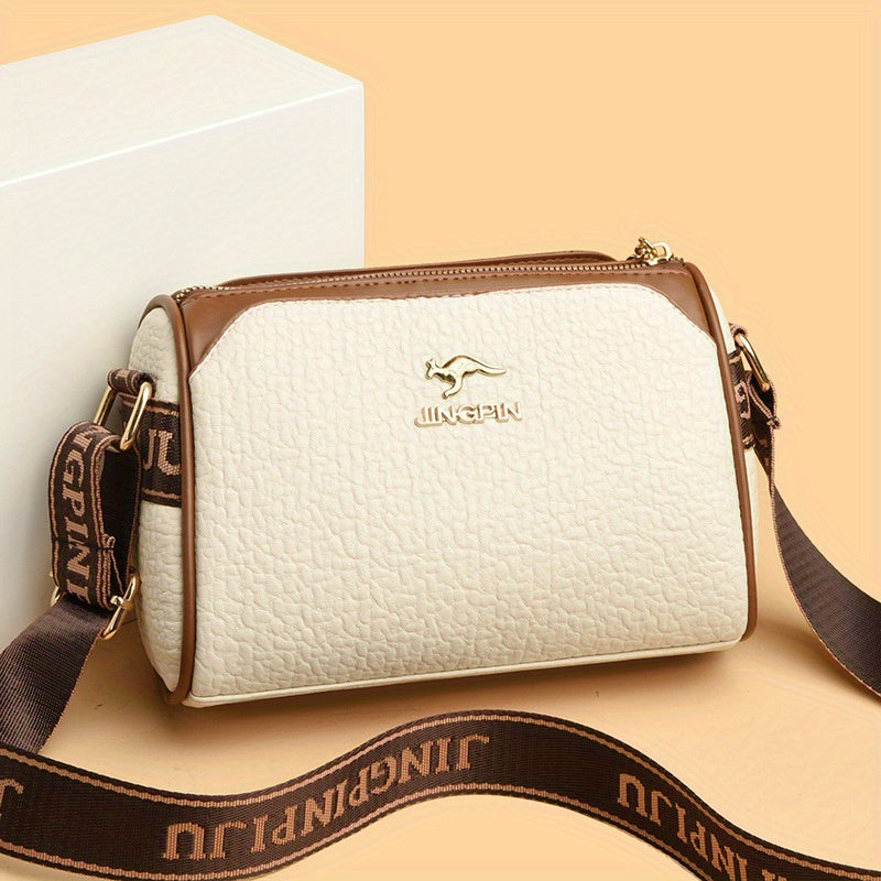 Sac bandoulière femme 2, style oreiller, polyvalent, couleur unie, 3 compartiments, chic et tendance