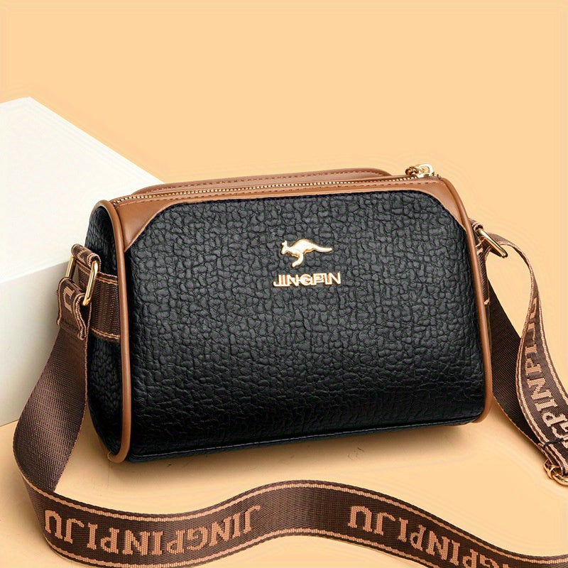 Sac bandoulière femme 2, style oreiller, polyvalent, couleur unie, 3 compartiments, chic et tendance