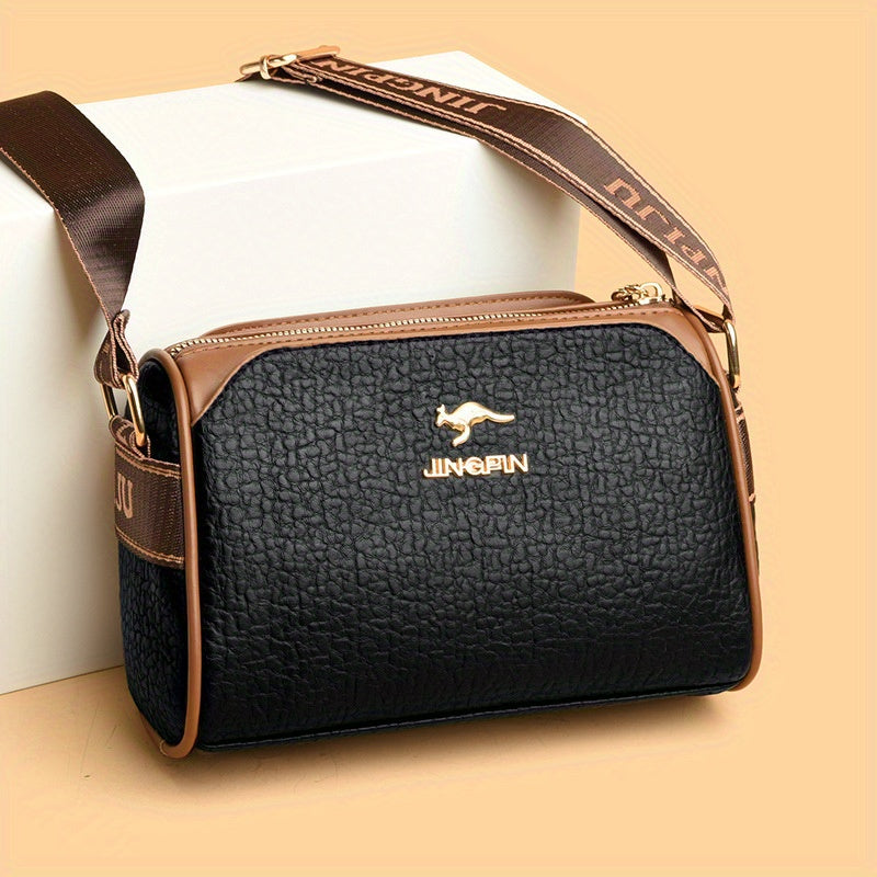 Sac bandoulière femme 2, style oreiller, polyvalent, couleur unie, 3 compartiments, chic et tendance