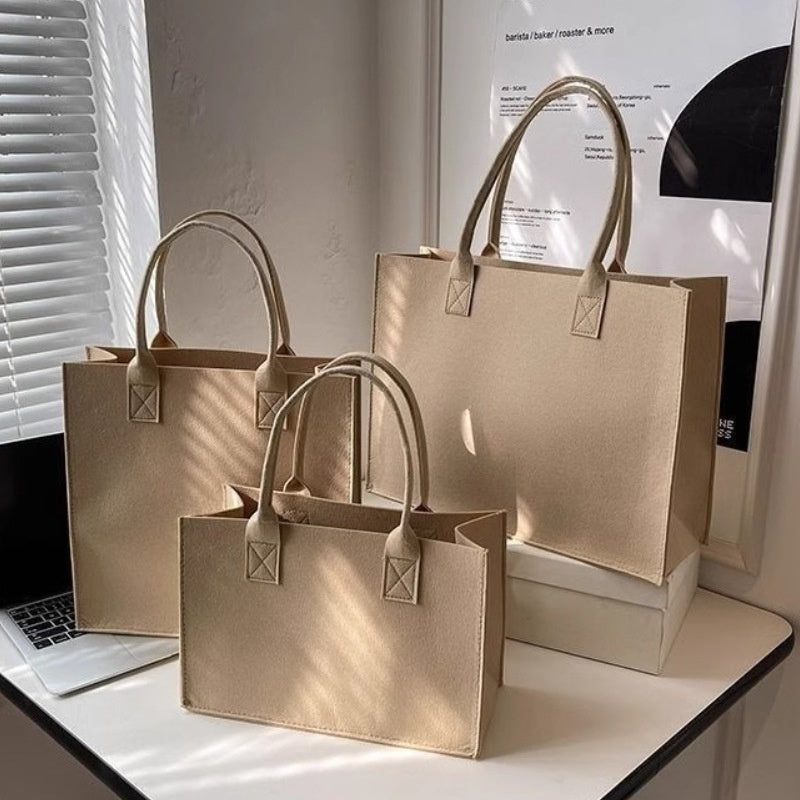 Sac Cabas en Feutre Simple pour Femmes – Idéal pour Employées de Bureau, Étudiantes, Fêtes, Déplacements, Extérieur, Léger avec Grande Capacité de Rangement