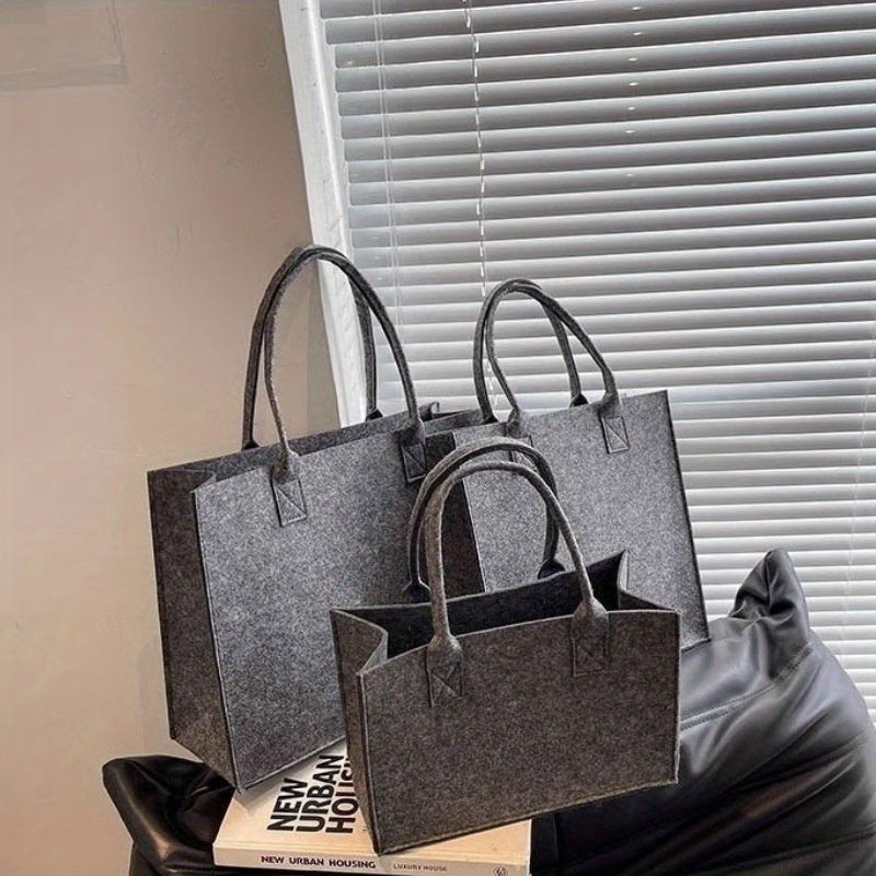 Sac Cabas en Feutre Simple pour Femmes – Idéal pour Employées de Bureau, Étudiantes, Fêtes, Déplacements, Extérieur, Léger avec Grande Capacité de Rangement