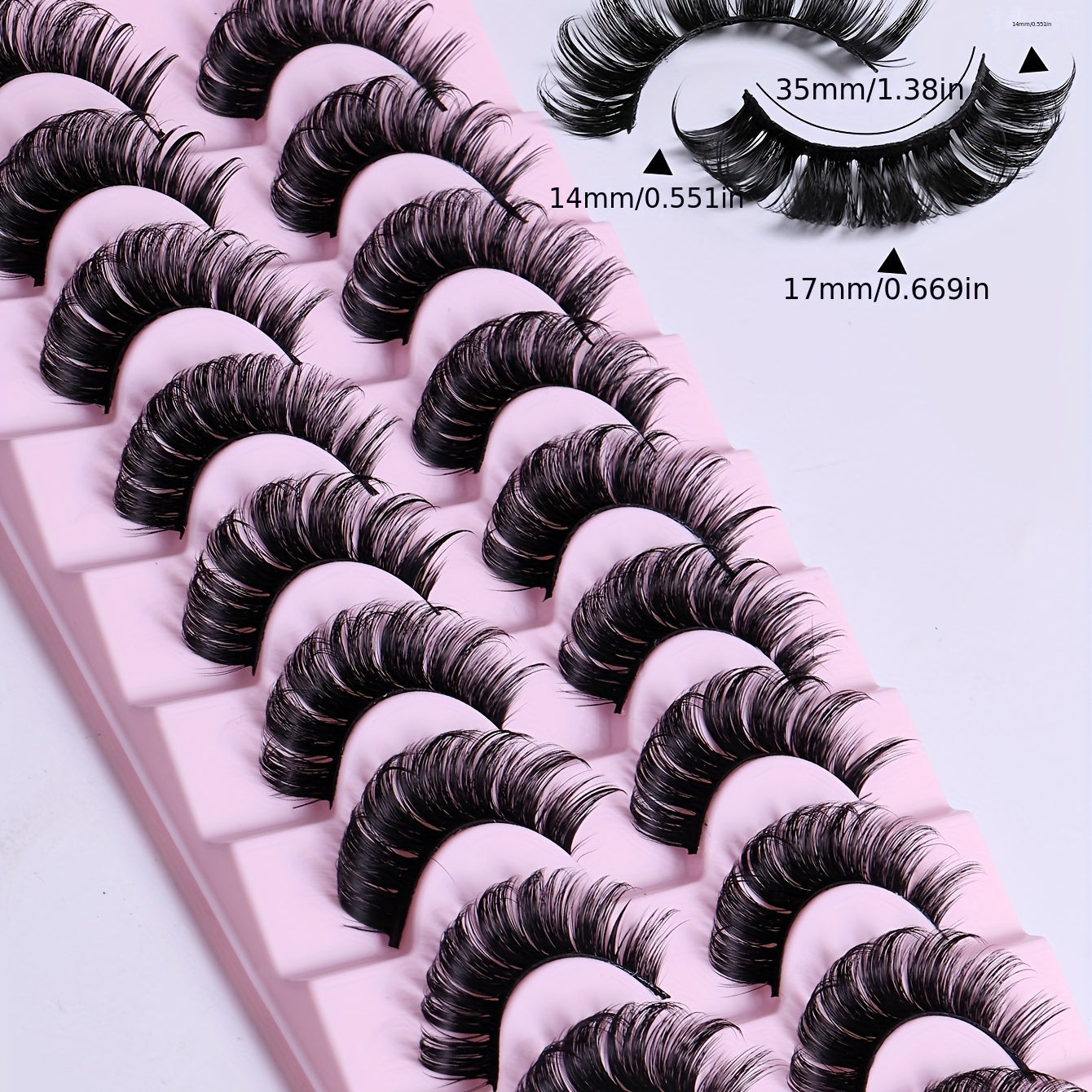 10 Paires de Cils – Volume Russe Épais, Effet 3D Fluffy, Réutilisables, Longueurs Mixtes, Débutant-Friendly, Style DD Curl, Multi-Pack