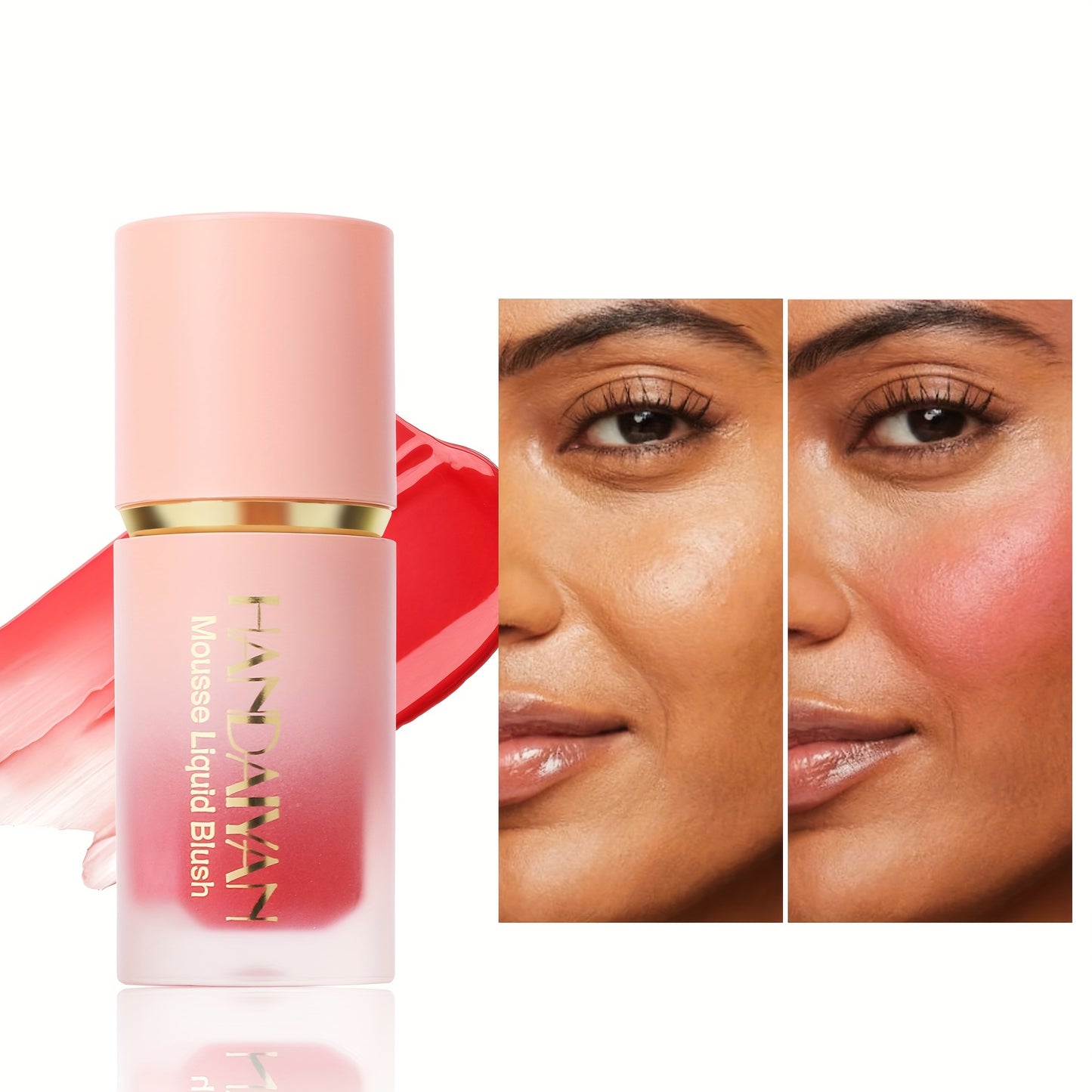 Blush Liquide Velours 6 Couleurs— Couverture Moyenne, Résistant à l’Eau et aux Taches, Tenue Longue Durée, Teinte Naturelle Baie, Sublime les Tons Beige Clair, Parfait pour Saint-Valentin, Festivals de Musique, Halloween et Cosplay de Noël