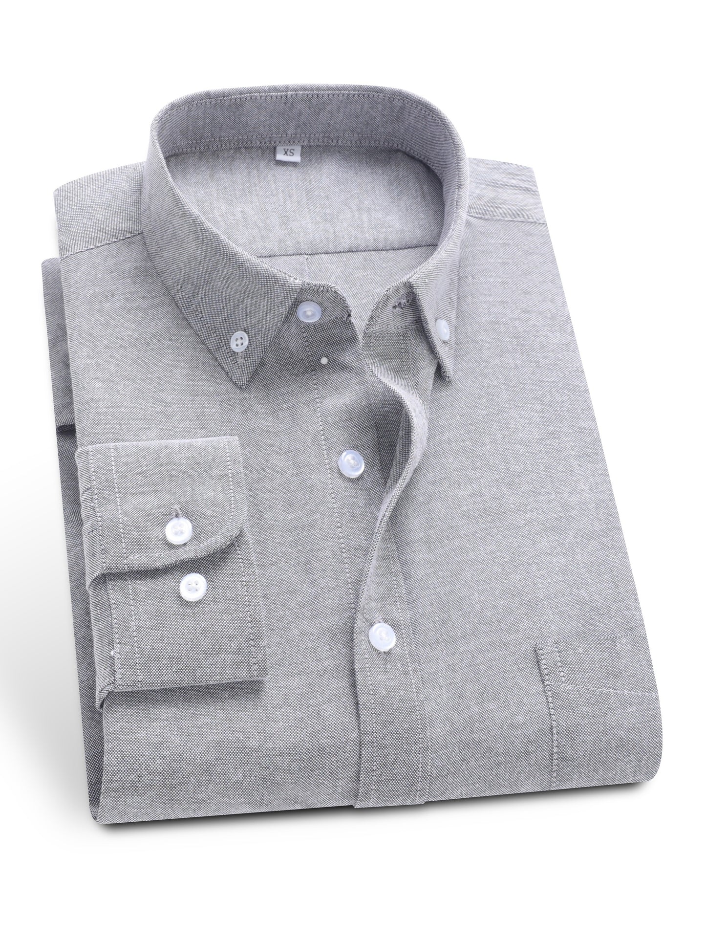 Men's Solid Color Lapel Collar Design Dress Shirts, Long Sleeve Casual Button Up Shirt For Formal Occasions