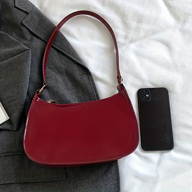 Mini Femme Couleur Unie – Sac Multiusage avec Poche Zippée pour Téléphone et Portefeuille, Cuir Synthétique Léger, Sangle Réglable, Idéal en Cadeau