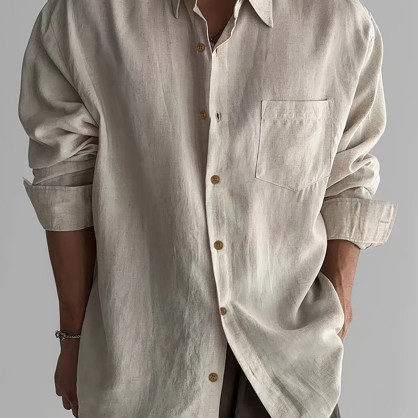 Men's Linen Long Sleeve Shirt