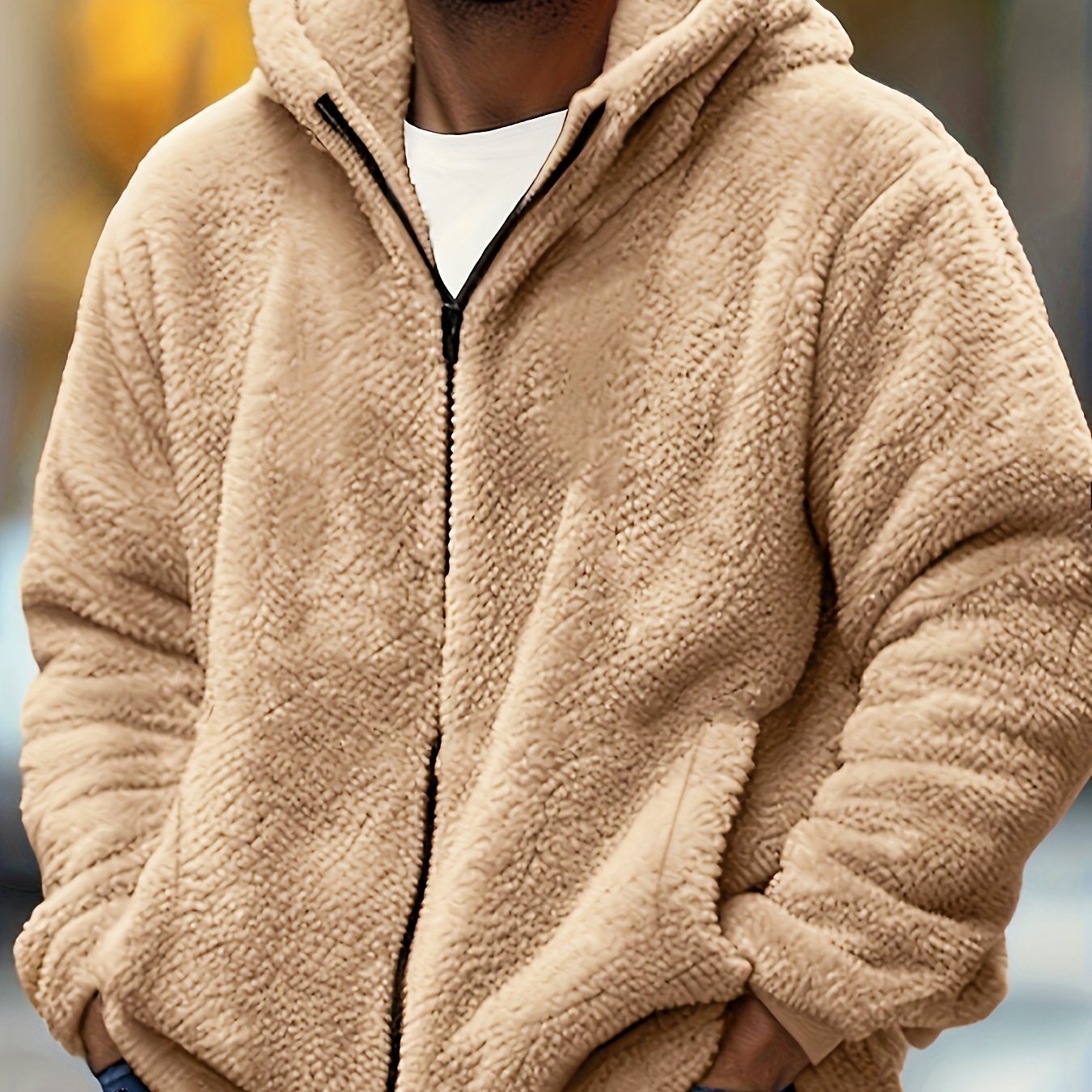 Veste à Capuche Homme Grande Taille – Gris Clair Hiver