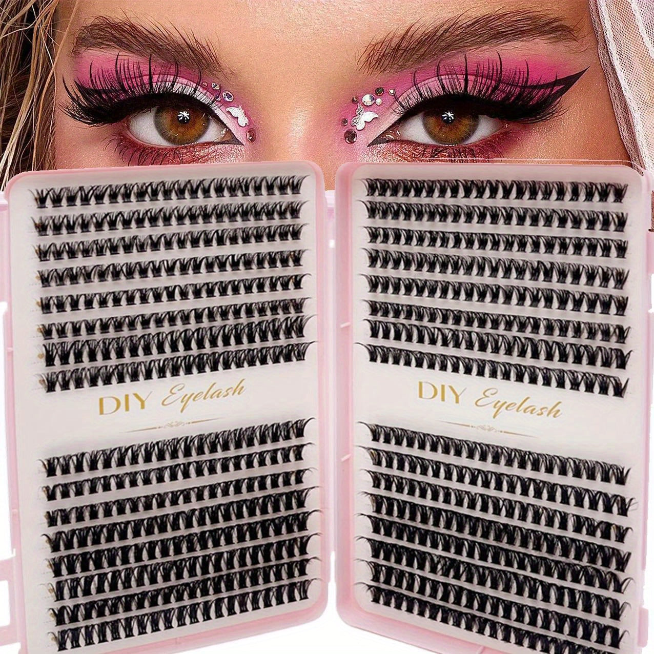 Cils individuels 10-14 mm 640 pièces bouquets de cils aspect naturel plateau mixte extension de cils DIY volume cils D Curl effet volumineux haute qualité cils souples