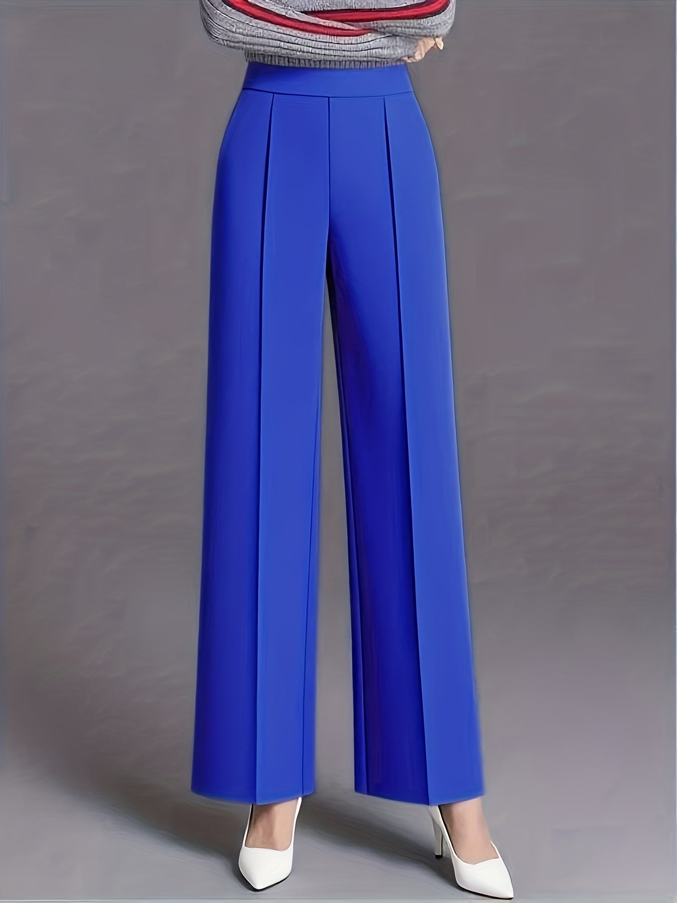 Pantalon Femme Taille Haute Oversize – Jambe Large avec Poches Obliques, Élégant et Décontracté, Tous Saisons