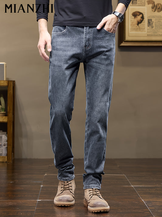 Jean droit premium pour homme – pantalon décontracté ample et stylé, polyvalent, épais, idéal pour l’automne et le quotidien