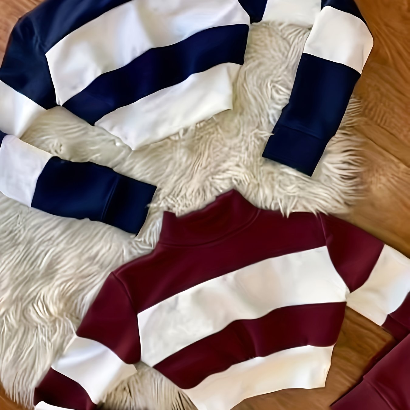 Set Femme 2 Pièces T-Shirt Long Bloc Couleurs et Crop Top Col Montant
