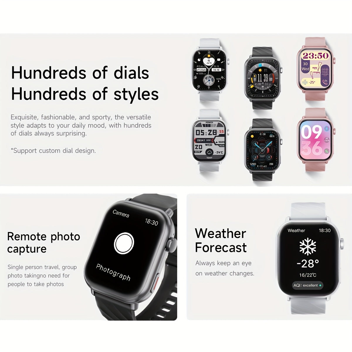 High-Quality Smartwatch with 1000 mAh Battery | 1.83-inch HD Touch Screen, Built-in Speaker, Multiple Sports Modes, Wireless Calls, Message Notifications, Music Player, Compatible with iPhone and Android, Perfect for Gifts