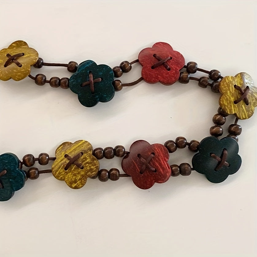 Ceinture bohème à perles et fleurs pour femmes – Parfaite pour sorties en soirée, tenues décontractées, fêtes et trajets quotidiens