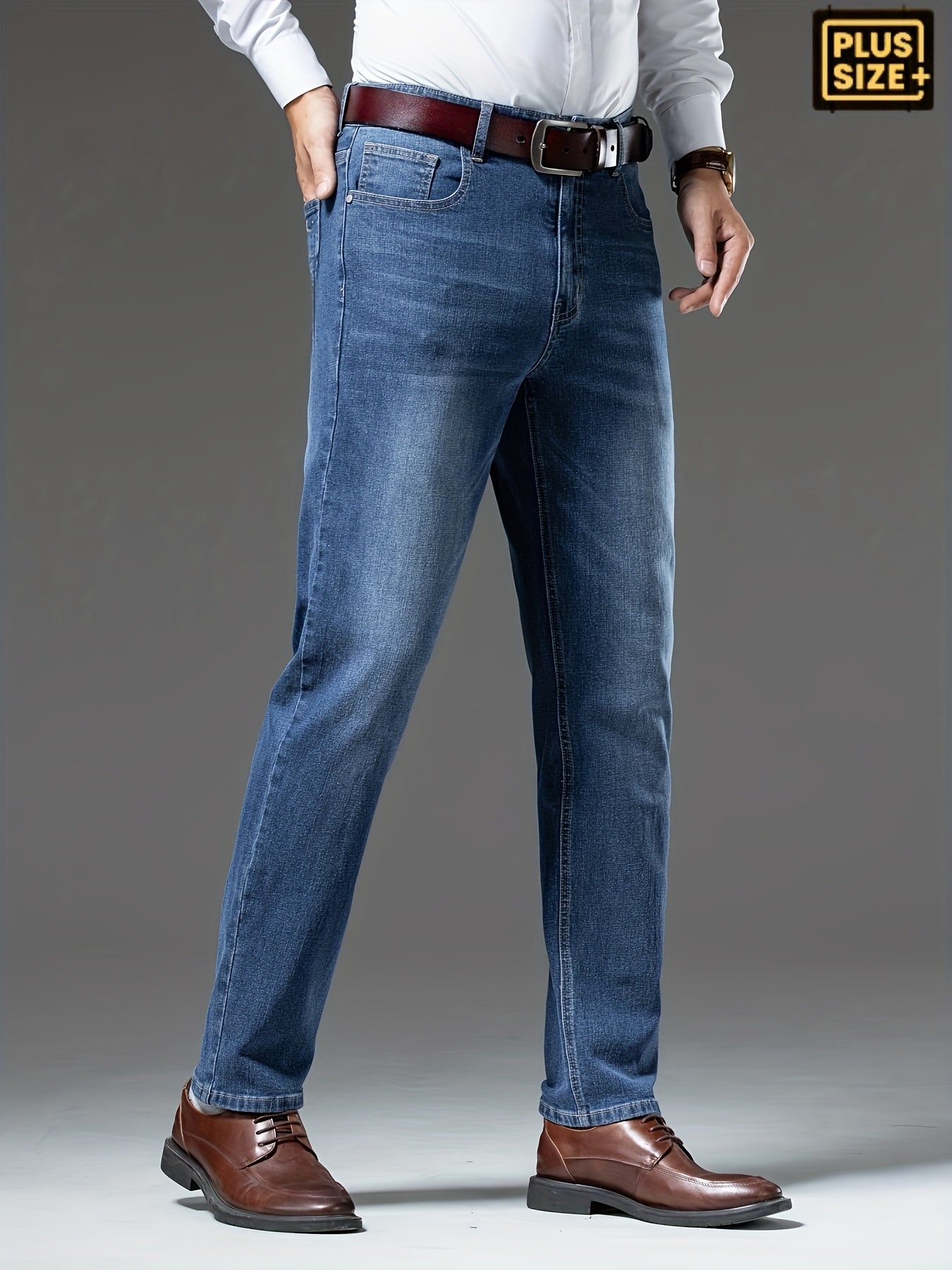 Jeans Homme Grande Taille – Stretch, Jambe Droite, Casual & Tout Saison