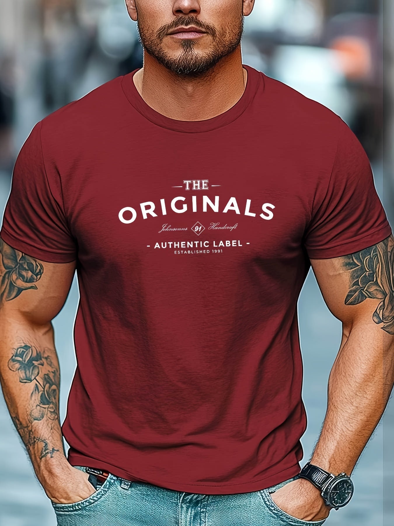 Men's Original Text Graphic T-Shirt - Dark Gray with White Lettering - Breathable Summer Tee - Authentic Label Design - Casual Everyday Shirt for Men