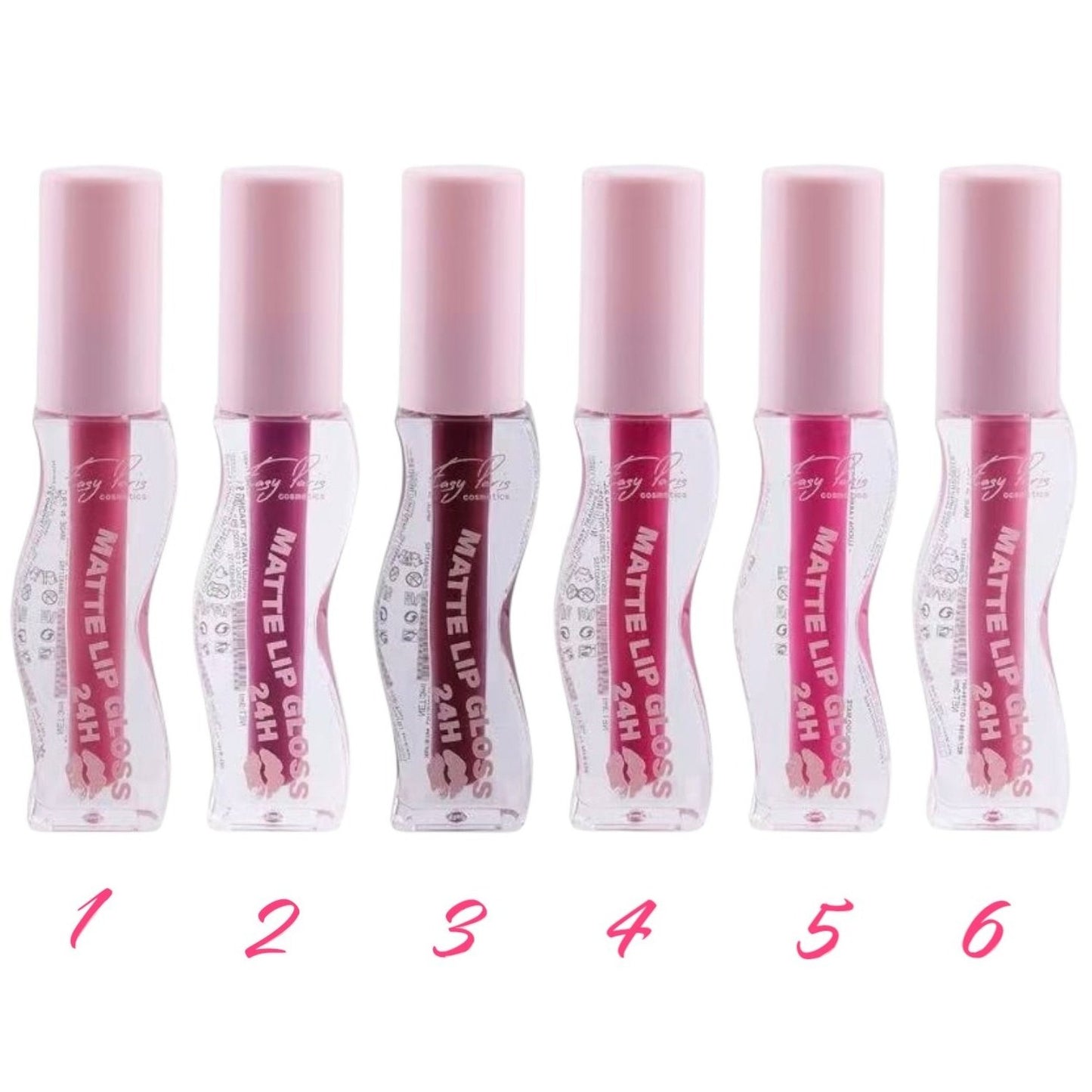 Rouge à Lèvres Liquide Mat 24 H – Ultra Pigmenté, Teintes Intenses Rose et Bourgogne, Fini Doux Mat, Jusqu’à 6 Couleurs Disponibles